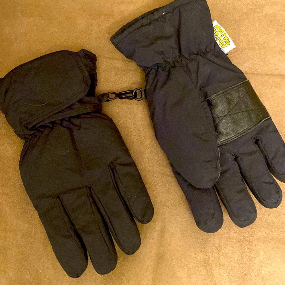 Kids waterproof black mittens - xs